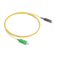 SC/APC-MU/UPC Simplex G657A2 Single Mode Hytrel 0.9mm Yellow Loose Buffered Patchcord