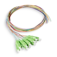 SC/APC Simplex G657A1 Single Mode Hytrel 0.9mm 12 Color Loose Buffered Pigtail