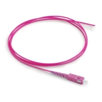 SC/UPC Simplex OM4 Multimode Riser (OFNR) 1.8mm Magenta Semi Tight Buffered Pigtail